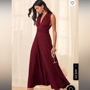 LuLus maroon burgundy maxi dress